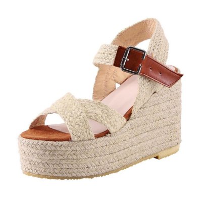 New Arrival womans sandals Ladies Fashion Casual Big Size Buckle Wedges Sandals Roman Shoes sandals zapatos de mujer